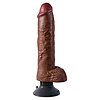 Vibrator Realistic cu Testicule King 10 inch Maro
