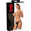 Slip Latex Negru cu 2 Dildo-uri (extern+intern) S-L S-L Thumb 3