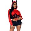 Costum Leg Avenue Devil Cropped Hoodie Rosu S-M