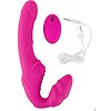 Strapless Strap On Cu 2 Vibratoare Reîncărcabil Roz Thumb 6