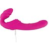 Strapless Strap On Cu 2 Vibratoare Reîncărcabil Roz Thumb 5