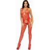 Bodystocking Plasă Inimioare Leg Avenue siluetă Conturată Roșu S-L Thumb 4