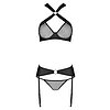 Set Din Piele Passion Amanda Negru L-XL