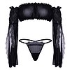 Set Leg Avenue Mesh Bandeau Negru XS-L