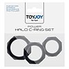Set 3 Inele Penis Power Halo C-Ring Set Negru Thumb 1