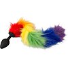 Plug Anal You2Toys cu Coadă Pufoasă Rainbow 42 cm Negru