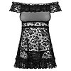 Babydoll Dress Obsessive Flores Negru L-XL