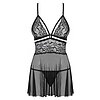 Babydoll Obsessive 838-BAB Negru 2XL