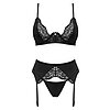 Set Obsessive Bellastia 3 Piese Negru XS-S