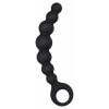 Bile Anale Din Silicon Cu Striații 18cm Negru
