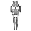 Catsuit Leg Avenue Dress With Gloves Negru XS-L