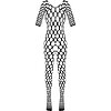 Crotchless Catsuit Cottelli Collection Forbidden Negru S-L