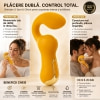 Dublu Vibrator curbat – 2 Motoare, 10 Moduri, Reîncărcabil Galben Thumb 3