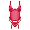 Corset Obsessive Lacelove Rosu XS-S