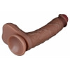 LoveToy - Dual Layered Silicone Dildo 21.5 cm (O 4.2 cm) - Brown Maro Thumb 6