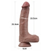 LoveToy - Dual Layered Silicone Dildo 21.5 cm (O 4.2 cm) - Brown Maro Thumb 9