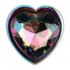 Rainbow Heart Plug Anal Din Aluminiu cu Bijuterie, Potrivită Multicolor Thumb 1