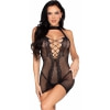 Rochie Mini Halter Plasă Punctată Leg Avenue Negru S-L