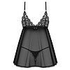 Babydoll Obsessive Blomentis Negru M-L Thumb 1
