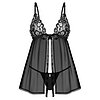Babydoll Obsessive Blomentis Negru M-L Thumb 2
