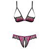 Set Obsessive Open Tulia Negru S-M