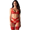 Suspender Set Obsessive Cupide Desir Roșu L-XL