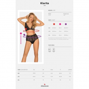 Set Obsessive Klarita cu Talie Înaltă Negru 2XL-3XL