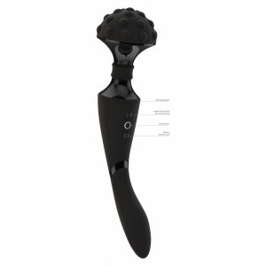 Vibrator Shiatsu Flexibil cu Două Motoare Negru