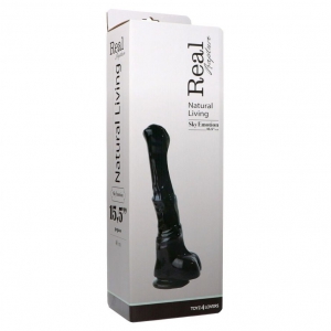 Pegasus Negru 40 cm Dildo Supradimensionat Din TPR cu Ventuză
