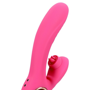Loveline Rabbit Heat – Limbă Oscilantă, încălzire 19 cm Roz