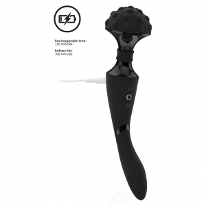Vibrator Shiatsu Flexibil cu Două Motoare Negru