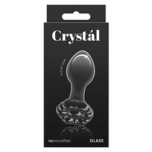 Anal Plug Crystal Flower Negru