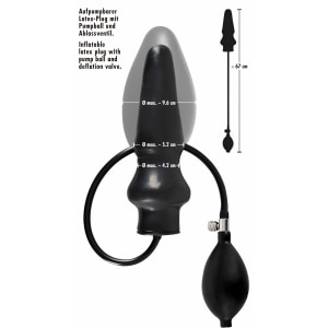 Anal Plug Latex Gonflabil 19.5cm Negru