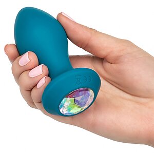 Anal Plug Vibrating Crystal Probe Albastru