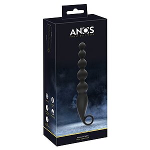 ANOS Bile Anale Vibrante, 7 Moduri, USB, Rezistent La Apă Negru