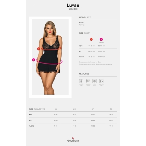 Babydoll Obsessive Luvae Negru XS-S