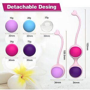 Beautiful Kegel Set: 5 Bile Vaginale Progresive, Discrete Multicolor