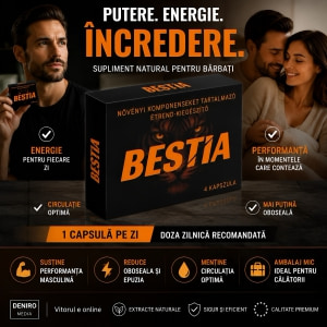 Bestia – 4 Capsule Naturale Pentru Potență, Vitalitate