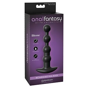 Bile Anale Cu Vibrații Reîncărcabile Anal Fantasy Negru