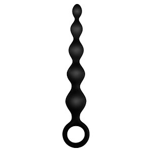 Bile Anale Din Silicon Cu Striații 14cm Negru