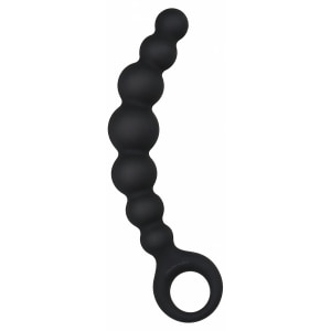 Bile Anale Din Silicon Cu Striații 18cm Negru pe Domnisoare.ro