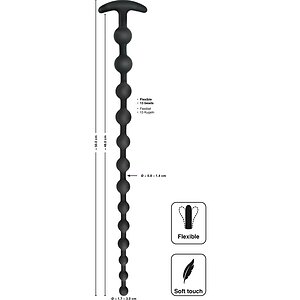 Black Velvets Anal Beads Negru