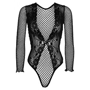 Body Leg Avenue High Cut Lace Net Negru XS-L