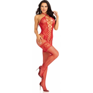Bodystocking Net Inimă Halter Leg Avenue Roșu Bodystocking Net Inimă Halter Leg Avenue Roșu pe Domnisoare.ro