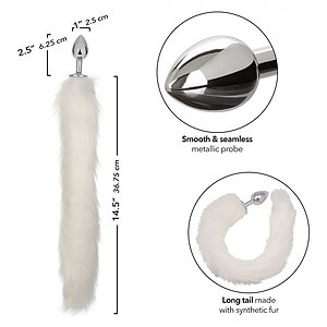 CalExotics Running Wild – Plug Metalic cu Coadă Albă 36.75cm