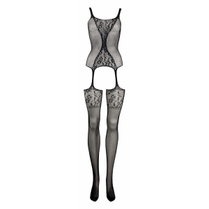 Catsuit Le Désir Fishnet and Lace Negru S-L