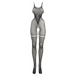 Catsuit Le Desir Net High Neck Negru S-L