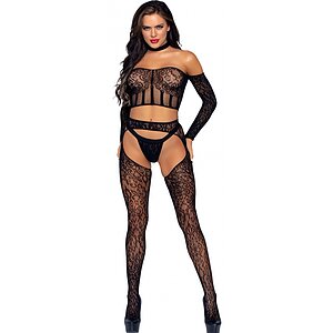Catsuit Leg Avenue Claire Negru pe Domnisoare.ro