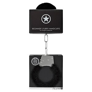 Cătușe Beginners Handcuffs Furry Negru