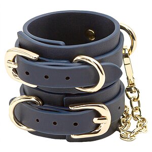 Cătușe Bondage Couture Wrist Albastru pe Domnisoare.ro